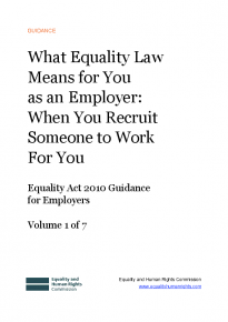 What equality law means for you as an employer: when you recruit someone to work for you